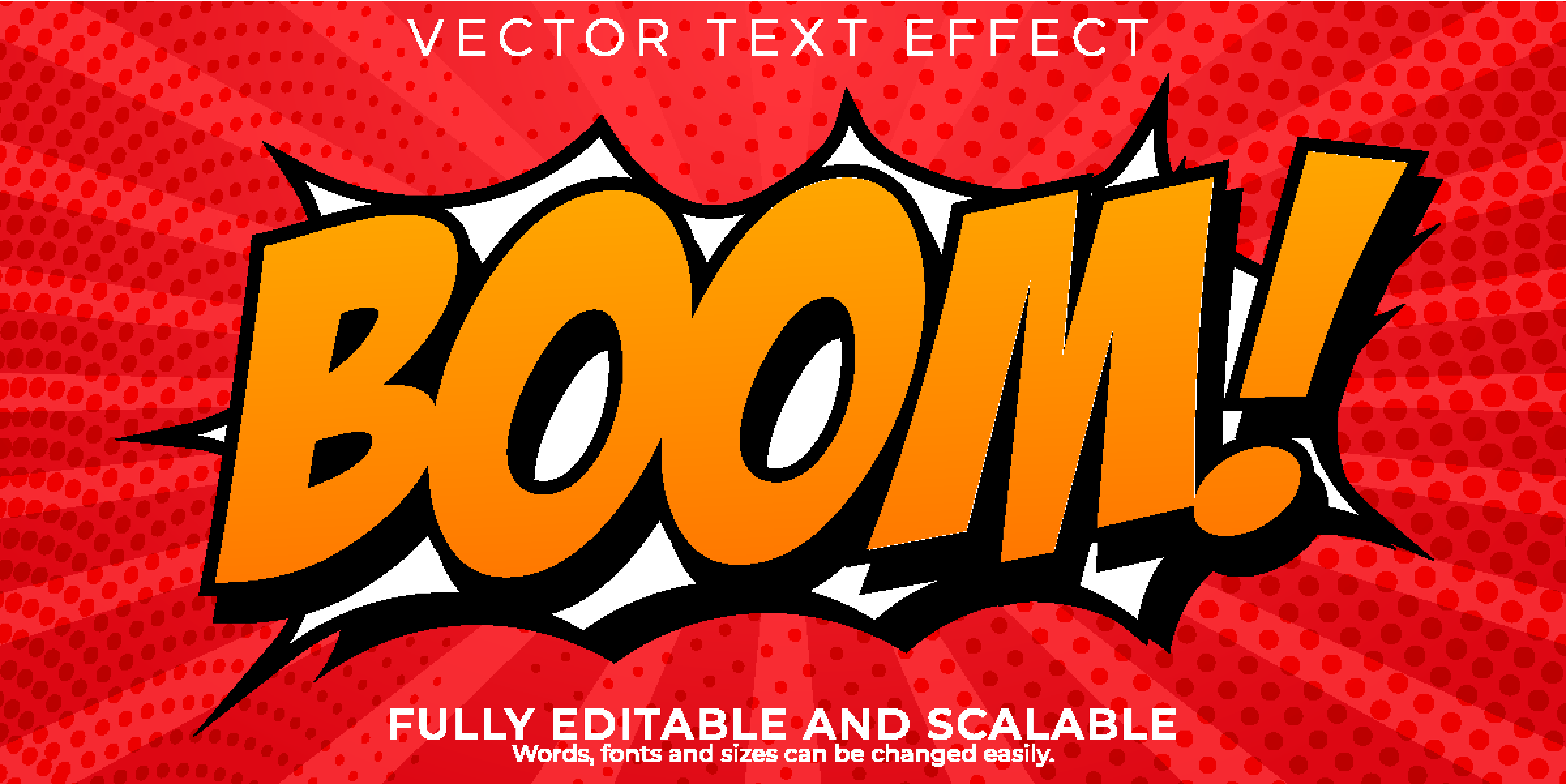 boom text effect, editable comic and speech text s
